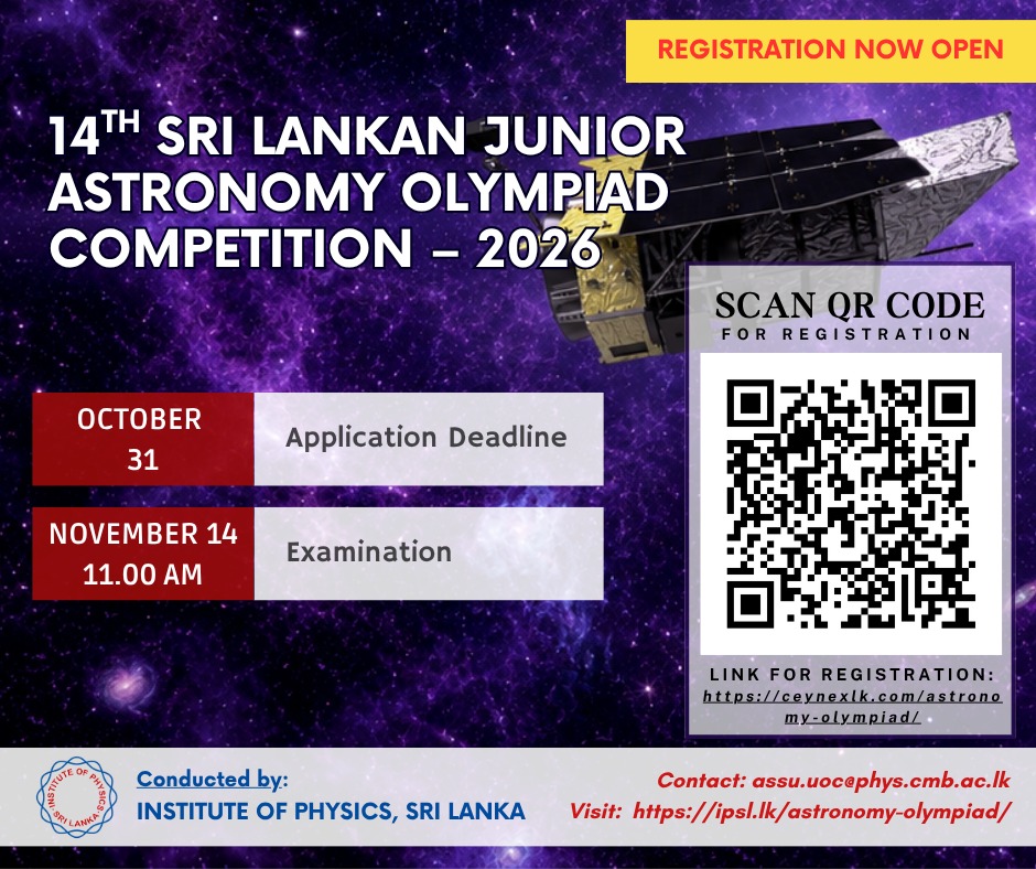 Sri Lankan Junior Astronomy Olympiad (SLJAO 2026) Flayer